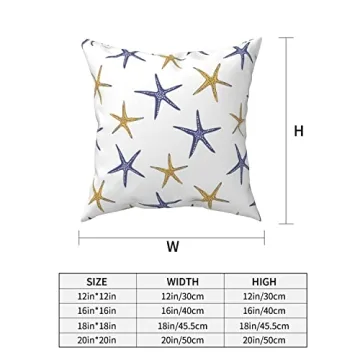 SHAPTOY Coastal Starfish Pillow Covers Set of 2 for Beach Decor