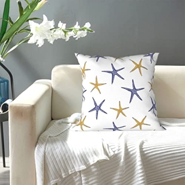 SHAPTOY Coastal Starfish Pillow Covers Set of 2 for Beach Decor