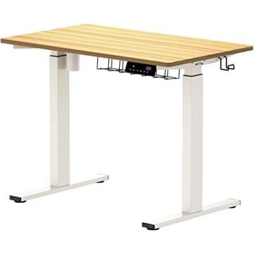 SHW Memory Preset Electric Height Adjustable Standing Desk, 40 x 24 Inches, Oak