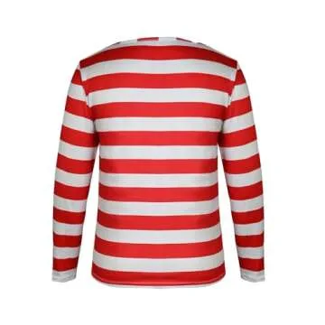 Gumyawl Adult Red and White Striped Costume for Parties