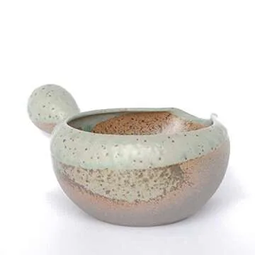 Japanese Tea KIMIKURA Matcha bowl with spout and handle/Yuzamashi water cooler for green tea -Tokoname yaki