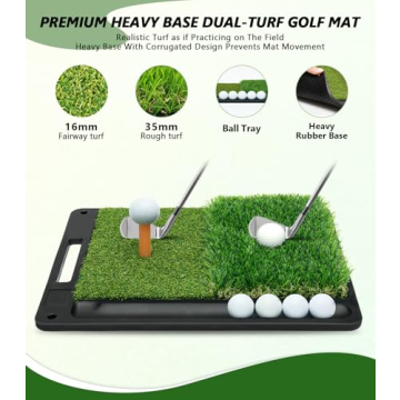 10x7ft Golf Practice Net with Dual-Turf Mat for Backyard Training