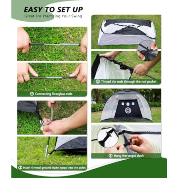 10x7ft Golf Practice Net with Dual-Turf Mat for Backyard Training