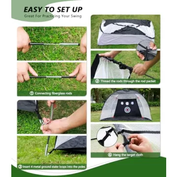 10x7ft Golf Practice Net with Dual-Turf Mat for Backyard Training