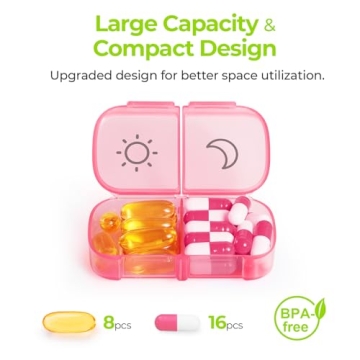 AUVON XL Weekly Pill Organizer for Easy Daily Medication