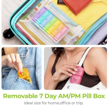 AUVON XL Weekly Pill Organizer for Easy Daily Medication