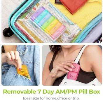 AUVON XL Weekly Pill Organizer for Easy Daily Medication