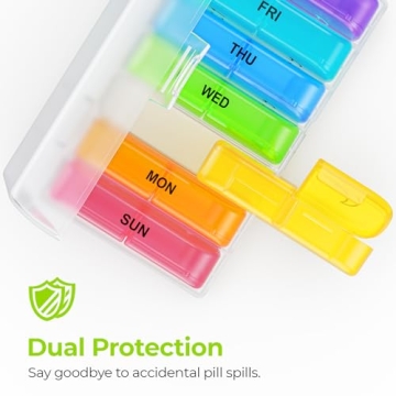 AUVON XL Weekly Pill Organizer for Easy Daily Medication