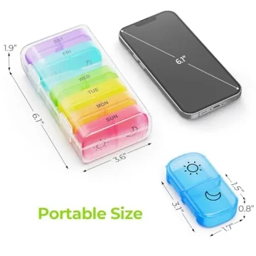 AUVON XL Weekly Pill Organizer for Easy Daily Medication