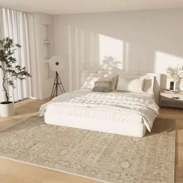 Washable 8'x10' Living Room Area Rug - Soft & Non-Slip