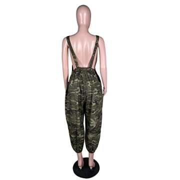 Womens Plus Size Camo Green Overalls - Stylish Comfort Jumpsuit