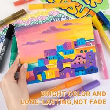 JR.WHITE Acrylic Paint Pens Paint Markers for Rock Painting, Canvas, Wood, Glass, Fabric, Metal, Plastic, Arts Crafts Easter Eggs, Pumpkin, Scrapbooking Supplies