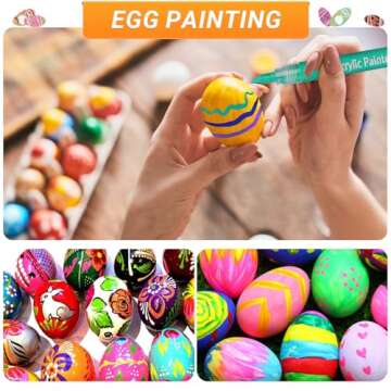 JR.WHITE Acrylic Paint Pens Paint Markers for Rock Painting, Canvas, Wood, Glass, Fabric, Metal, Plastic, Arts Crafts Easter Eggs, Pumpkin, Scrapbooking Supplies