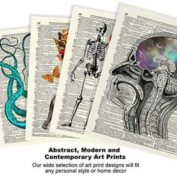 Vintage Anatomy Illustration Art, Dictionary Print, Antique Wall Art Home Decor, Modern Boho, Medical Posters, Farmhouse Decoration 8x10 Inches, Ready To Frame (Brain with Flowers and Butterflies)