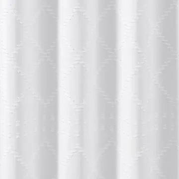 Gibelle White Boho Fabric Shower Curtain for Chic Bathrooms