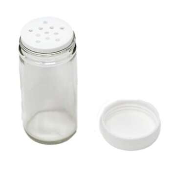 Glass Spice Jars- Set of Six Glass Spice Bottles