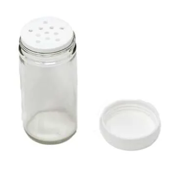 Glass Spice Jars- Set of Six Glass Spice Bottles