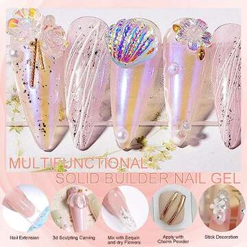 NAILGIL Solid Builder Gel For Nails, 2.1oz Large Capacity 3D Gel Nail Art Sculpture Non-Sticky Hand ...