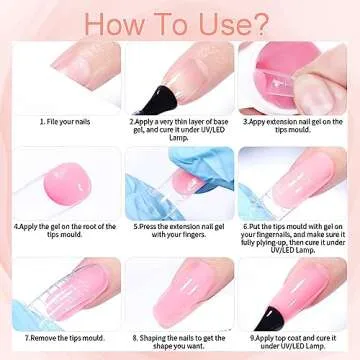 NAILGIL Solid Builder Gel For Nails, 2.1oz Large Capacity 3D Gel Nail Art Sculpture Non-Sticky Hand Clear Extension Gel Sock Off UV LED with 3D Silicone Mold Salon DIY at Home