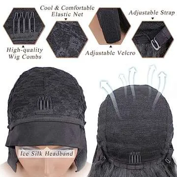 PWEOUKE Yaki Straight Synthetic Headband Wig