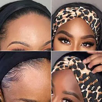 PWEOUKE Yaki Straight Synthetic Headband Wig