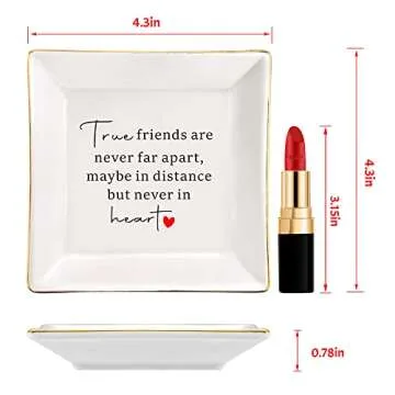 Ceramic Trinket Dish for Best Friend Gift - True Friendship