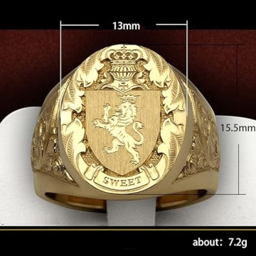 SUKKCCNO Lion Shield Hip Hop Ring for Stylish Men