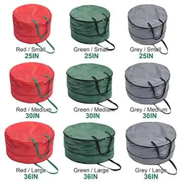 JUOPZKENN Wreath Storage Box, Christmas Wreath Storage Container Bag, Christmas Hanging Wreath Storage Bag, Expandable Space with Double Zipper, Multiple Wreath Storage for Door wreaths(green medium)