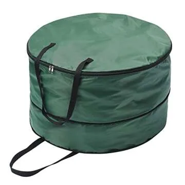 JUOPZKENN Wreath Storage Box, Christmas Wreath Storage Container Bag, Christmas Hanging Wreath Storage Bag, Expandable Space with Double Zipper, Multiple Wreath Storage for Door wreaths(green medium)