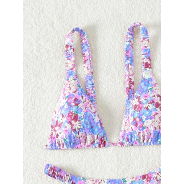 Stylish MakeMeChic Boho Floral Triangle Bikini in Size B Small