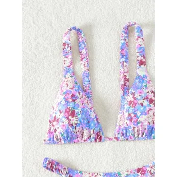 Stylish MakeMeChic Boho Floral Triangle Bikini in Size B Small