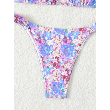 Stylish MakeMeChic Boho Floral Triangle Bikini in Size B Small