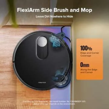 roborock Qrevo Slim Robot Vacuum and Mop Combo, 8.2cm Ultra-Slim, 3D Sensing Tech, Advanced Obstacle Recognition, 11,000Pa Suction, FlexiArm Side Brush & Mop, Auto Mop Washing & Drying, Self-Emptying