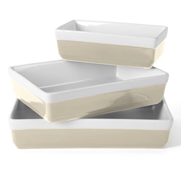 Elevate Your Baking with MARTHA STEWART Stoneware Bakeware Set - 3 Pieces in Grey