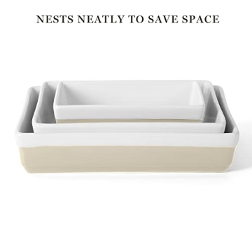 MARTHA STEWART 3 Piece Stoneware Bakeware Set Grey