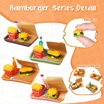 50 Pieces Dollhouse Miniature Fast Food Playset