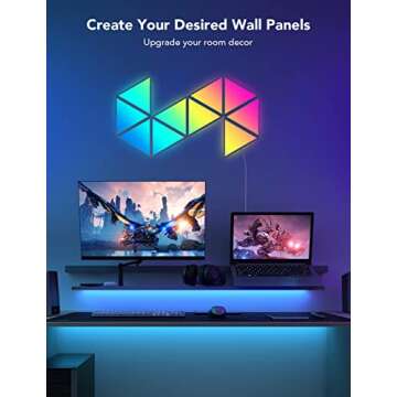 Govee Triangle Light Panels, RGBIC Glide Wall Light, Multicolor Effects, Music Sync, DIY Design, Smart APP Control, Works with Alexa & Google Assistant for Room, Gaming, 10 Pack(Not Support 5G WiFi)