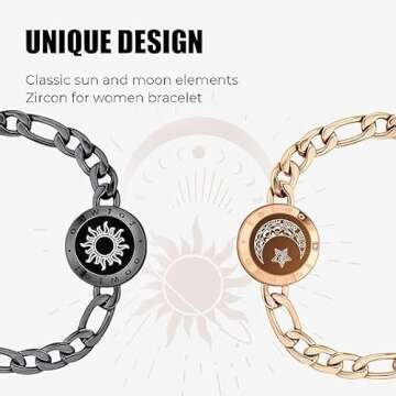 TOTWOO Long Distance Touch Bracelets for Couples, Long Distance Relationship Gifts for Girlfriend Bluetooth Pairing Jewelry