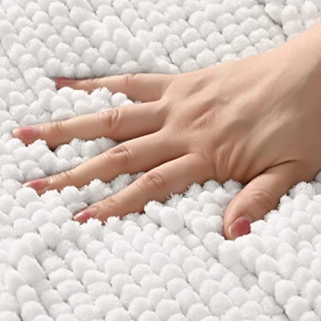 QJHOMO Chenille Bath Mat Soft & Absorbent 16x24