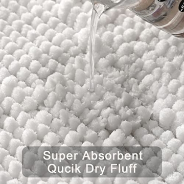 QJHOMO Chenille Bath Mat Soft & Absorbent 16x24
