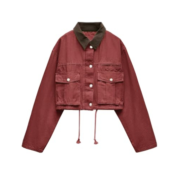 Stylish Megfie Women's Cropped Jacket with Pockets