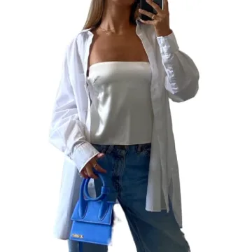 Women Sexy Strapless Tube Tops Sleeveless Backless Solid Satin Crop Top Summer Streewear Tank Top(D-White Satin,S)