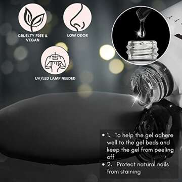 Makartt Nail Tips and Glue Kit: 15ML Solid Gel with 500PCS Almond Medium Soft Tips, Full Cover Pre-Buffed Nails, Portable Mini Lamp, and Base Coat for DIY Manicure Art