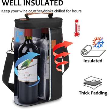 Tirrinia Insulated Wine Tote Carrier for All Occasions