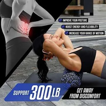 Yes4All High-Density Round Back Roller Foam, Exercise Foam Roller for Yoga, Pilates & Stretching - Blue Speckled - 12 Inches