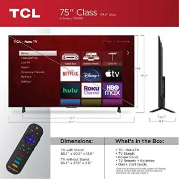 TCL 75" 4-Series 4K UHD HDR Smart Roku TV - Immersive Viewing
