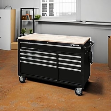 Husky 52" 9-Drawer Adjustable Height Mobile Workbench