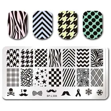 BORN PRETTY Flower Theme Rectangle 6 Nail Art Stamp Template Multi-Pattern Stamp Image Plate Combination Set DIY manicuring Template