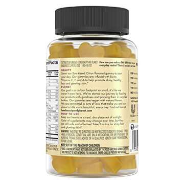 Love Beauty and Planet Citrus Crush Gummy Vitamins for Radiant Hair and Glowing Skin - Vegan, Gluten...
