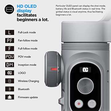 Aochuan Smart X Pro Gimbal for iPhone & Android - Compact Stabilizer